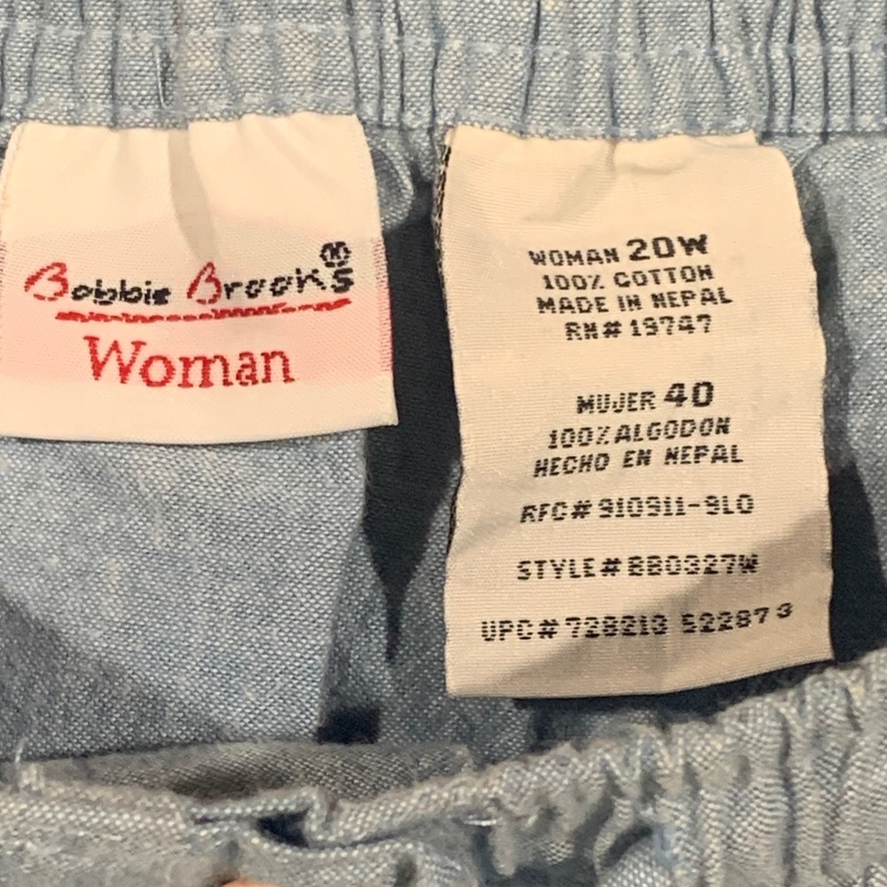 Bobbie Brooks Woman Light Blue Cotton Button Front Midi Skirt 20W BB0327W - Picture 3 of 5